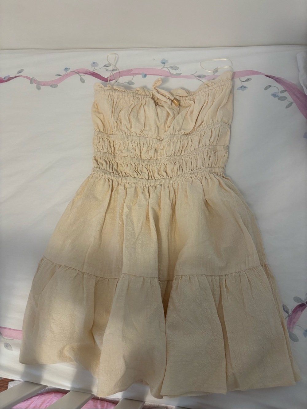 Windsor Cream Strapless Sundress
